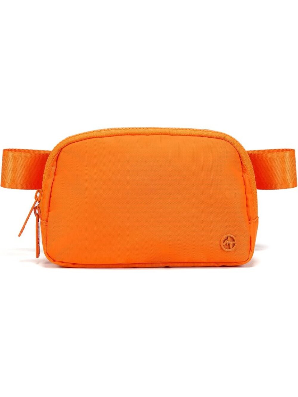 Women's Orange Double Zipper Fanny Pack Nylon Belt Bag with Adjustable Strap